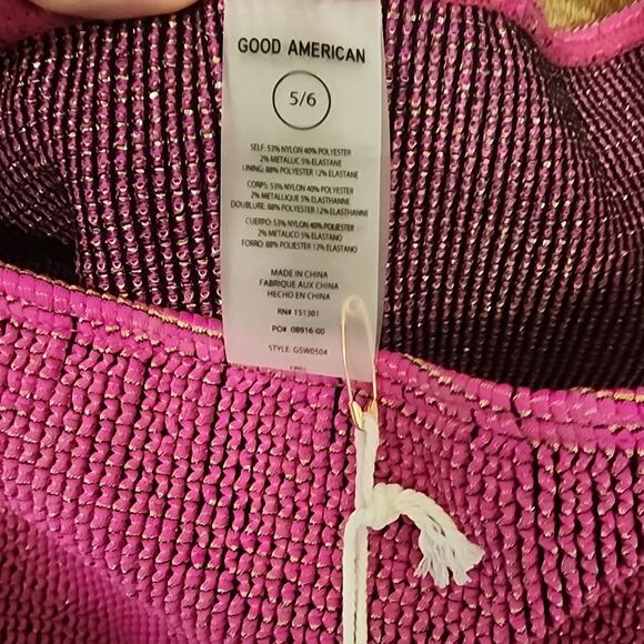 Good American Womens Metallic Cut-Out One-Piece Swimsuit NWT Size 5/6 - Picture 6 of 6